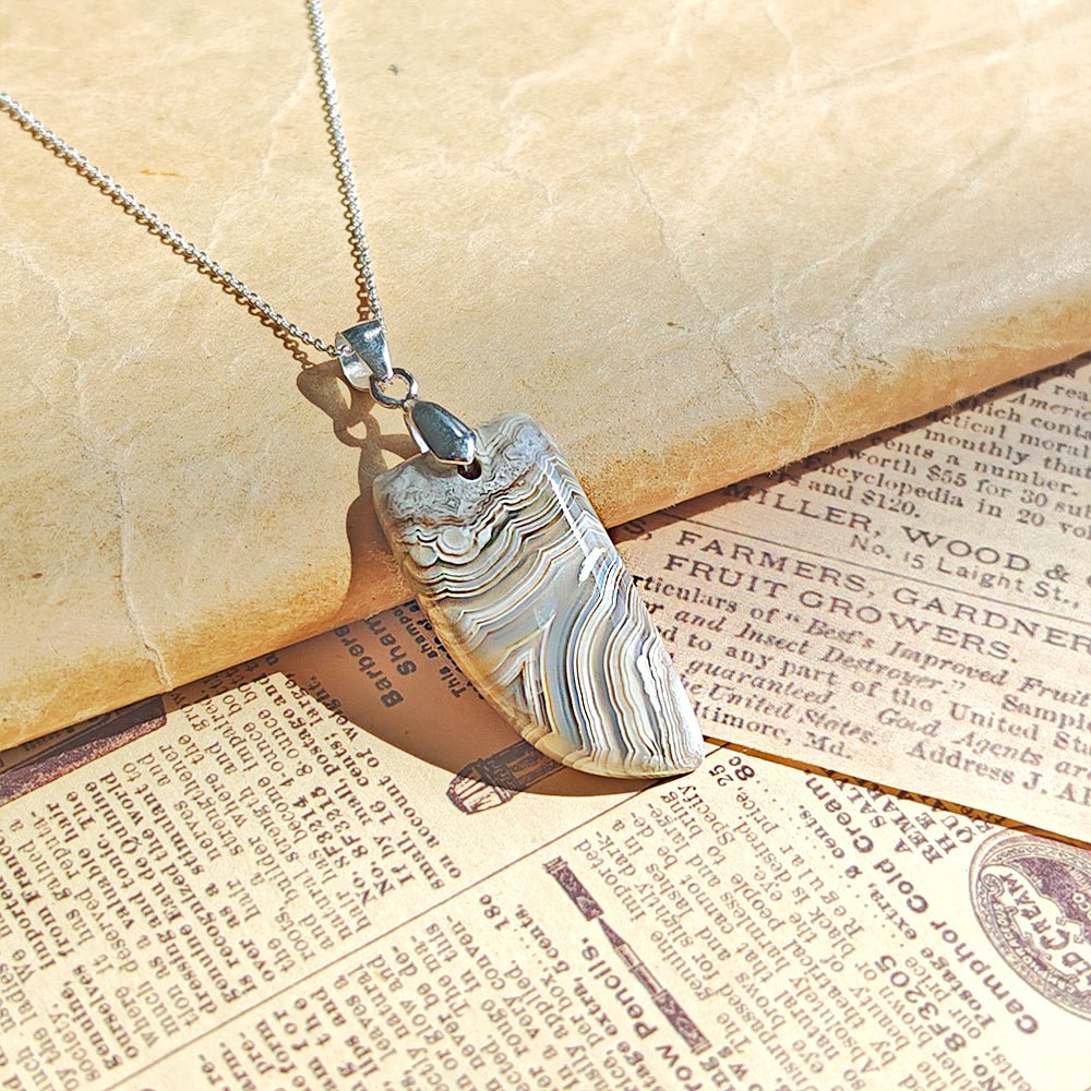 Colgante de Ágata Locura y Plata de Ley 925 - Mystical Tienda