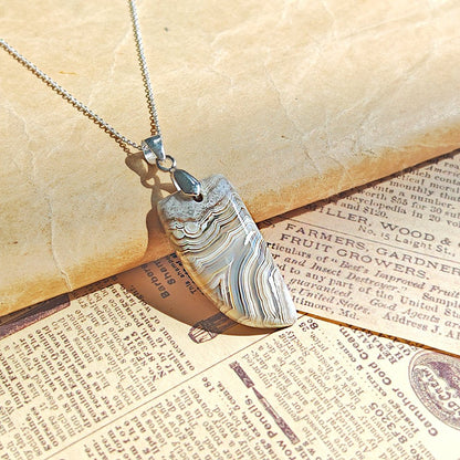 Colgante de Ágata Locura y Plata de Ley 925 - Mystical Tienda