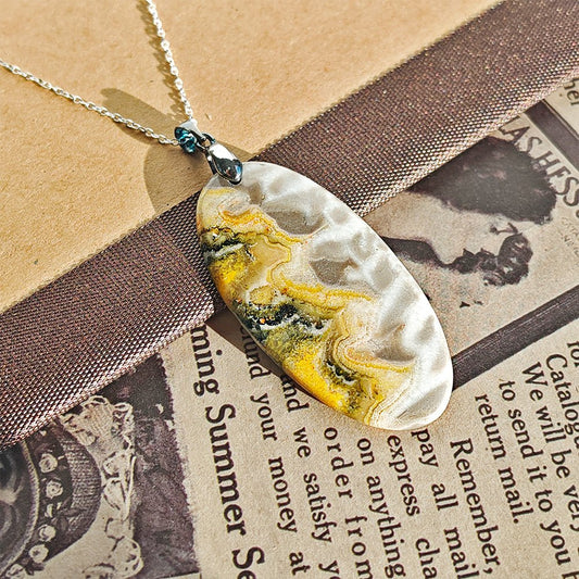 Colgante de Jaspe Abejorro con Engarce de Plata de Ley 925 - Mystical Tienda