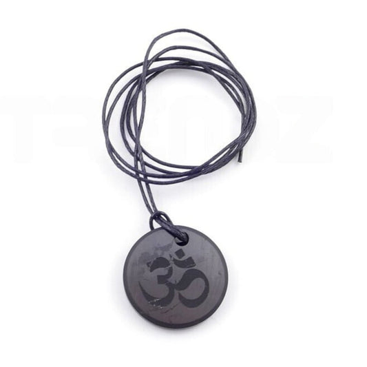 Colgante de Shungit con Símbolo de OM - Mystical Tienda