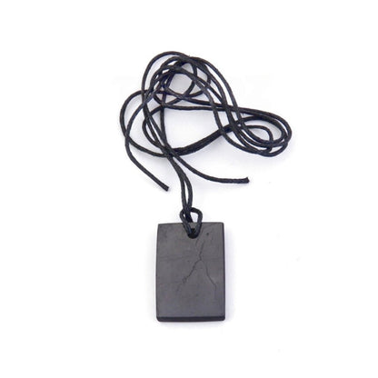 Colgante de Shungit o Shungita Rectángulo con Cordón - Mystical Tienda