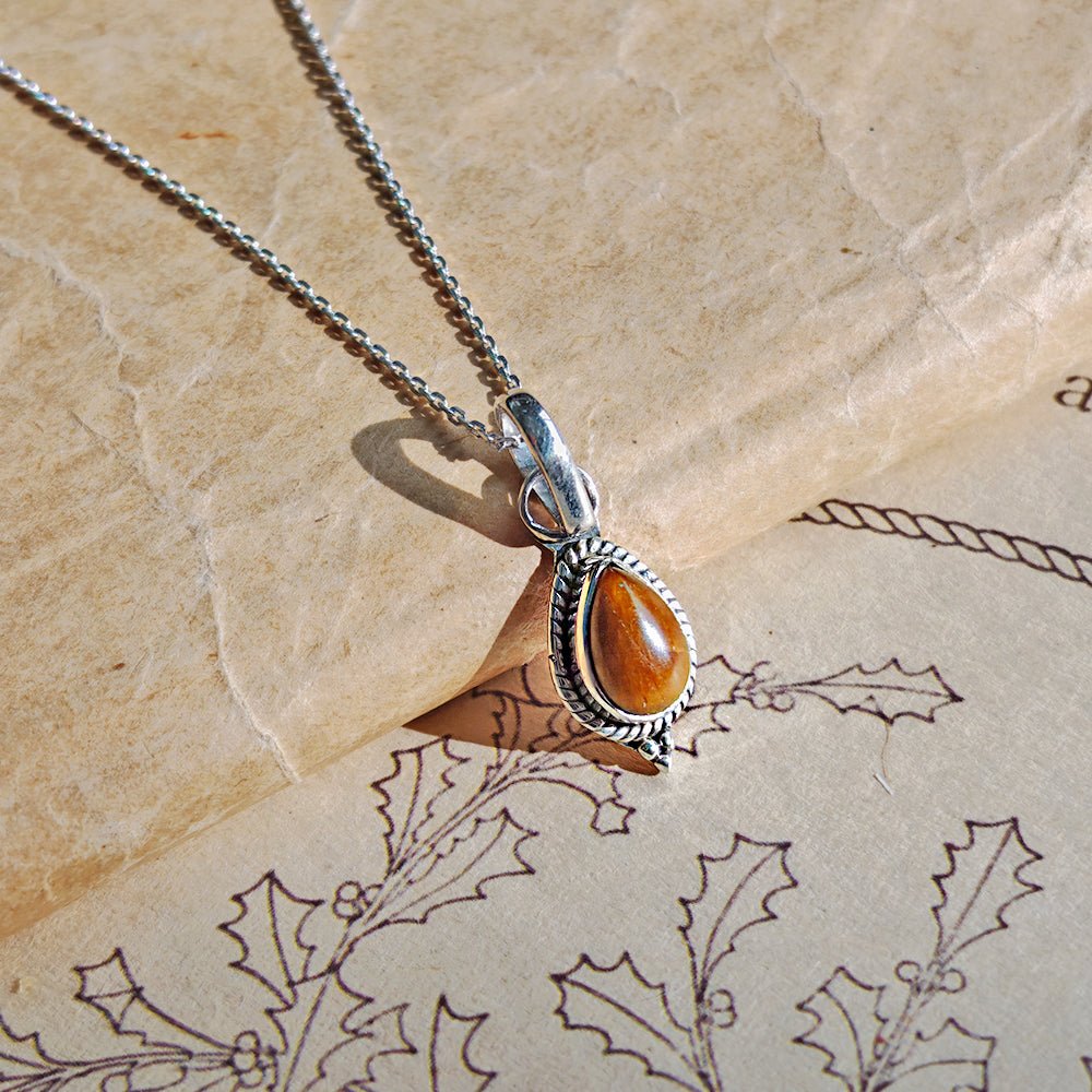 Colgante 'Dewi' Ojo de Tigre y Plata de Ley 925 - Mystical Tienda