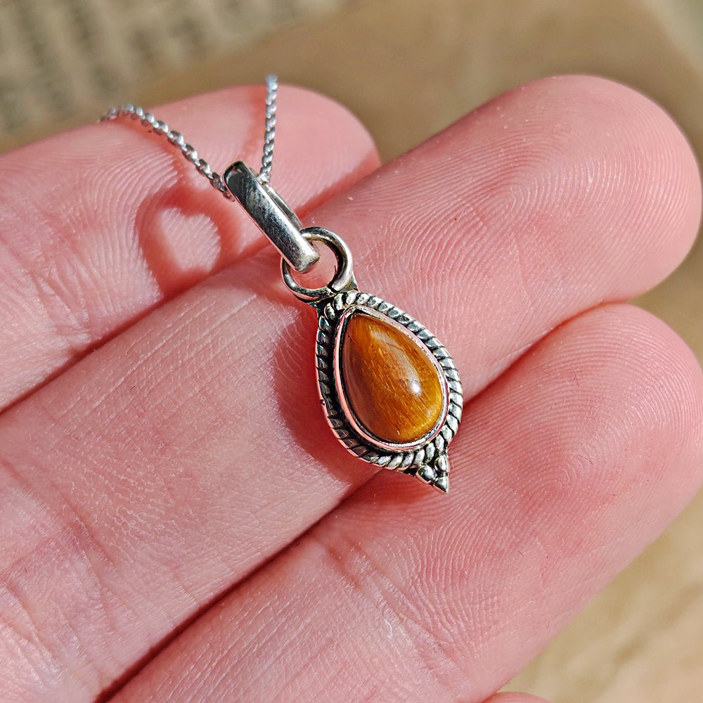 Colgante 'Dewi' Ojo de Tigre y Plata de Ley 925 - Mystical Tienda