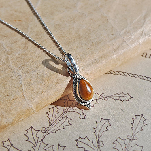 Colgante 'Dewi' Ojo de Tigre y Plata de Ley 925 - Mystical Tienda