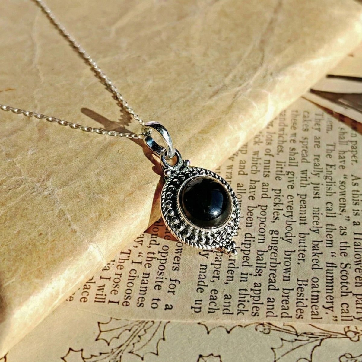 Colgante 'Eos' de Ónix y Plata de Ley 925 - Mystical Tienda