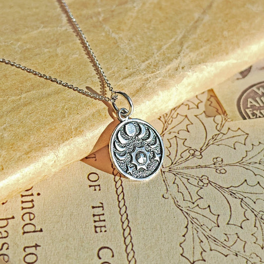 Colgante Fases Lunares, Sol y Estrellas - Plata de Ley 925 - Mystical Tienda