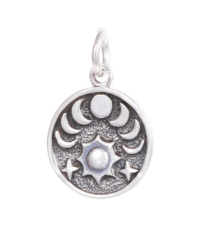 Colgante Fases Lunares, Sol y Estrellas - Plata de Ley 925 - Mystical Tienda