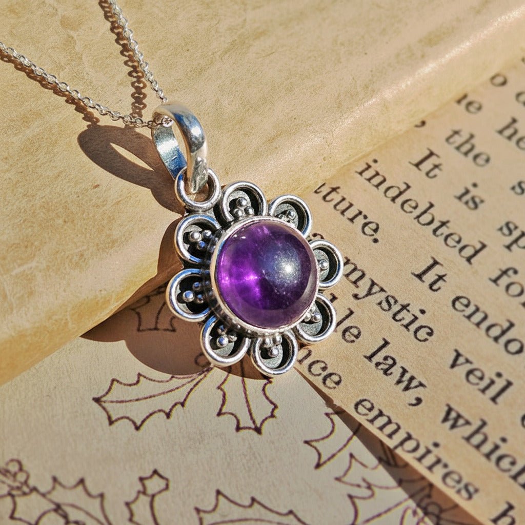 Colgante 'Lalita' Amatista y Plata de Ley 925 - Mystical Tienda