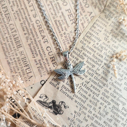 Colgante Libélula Fay de Nácar - Plata de Ley 925 - Mystical Tienda