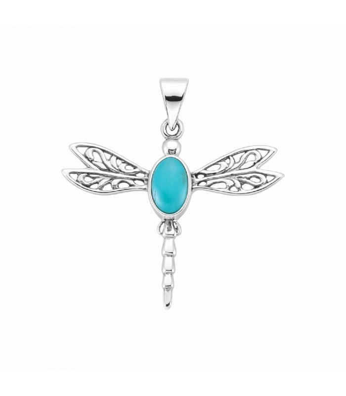 Colgante Libélula Ivy Turquenita - Plata de Ley 925 - Mystical Tienda