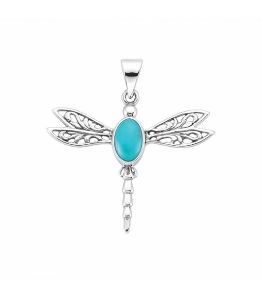 Colgante Libélula Ivy Turquenita - Plata de Ley 925 - Mystical Tienda