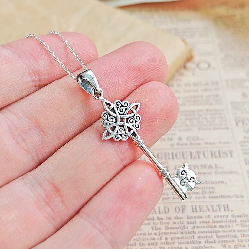 Silverly Collar Llave Grande Filigrana Plata De Ley Mujer