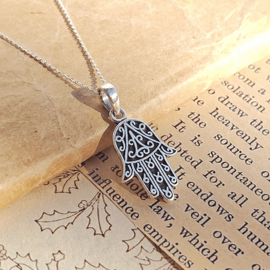 Colgante Mano de Fátima en Plata de Ley 925 - Modelo Black - Mystical Tienda