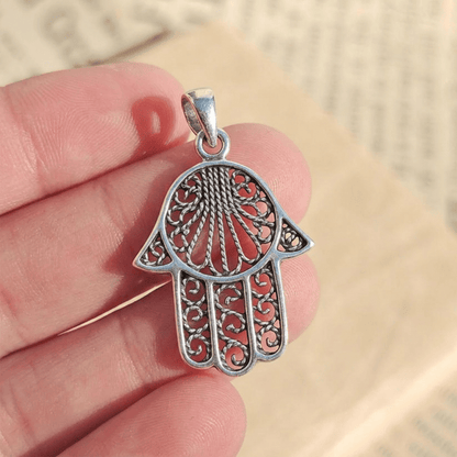 Colgante Mano de Fátima en Plata de Ley 925 - Modelo Filigrana - Mystical Tienda