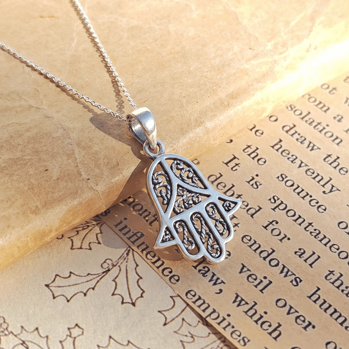 Colgante Mano de Fátima en Plata de Ley 925 - Modelo Filigrana - Mystical Tienda