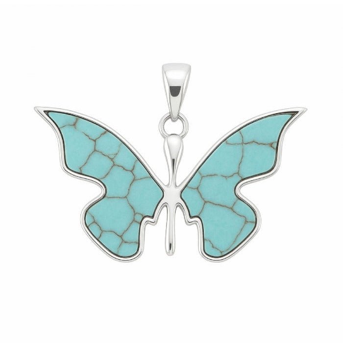 Colgante Mariposa Fairy Turquenita - Plata de Ley 925 - Mystical Tienda