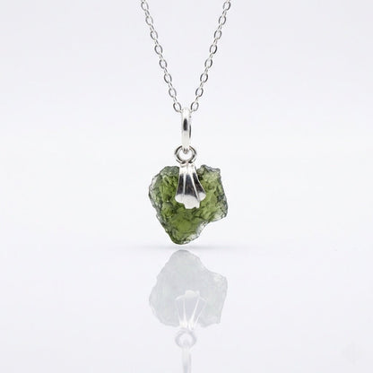 Colgante Moldavita - Engarce de Plata de Ley 925 - Mystical Tienda