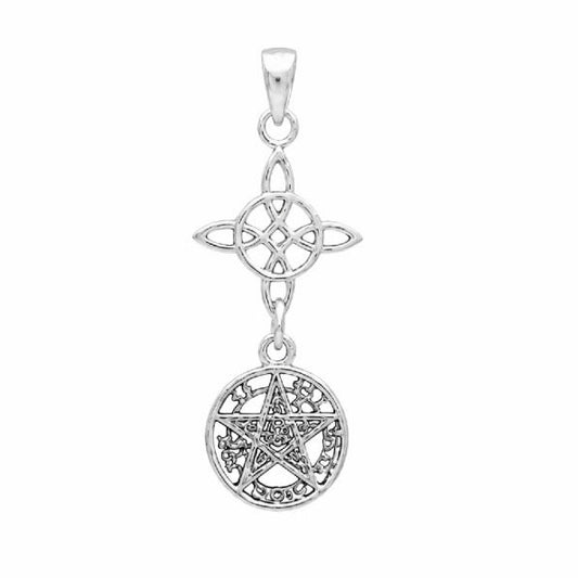 Colgante Nudo de Bruja & Tetragramaton S925 'Brillante'