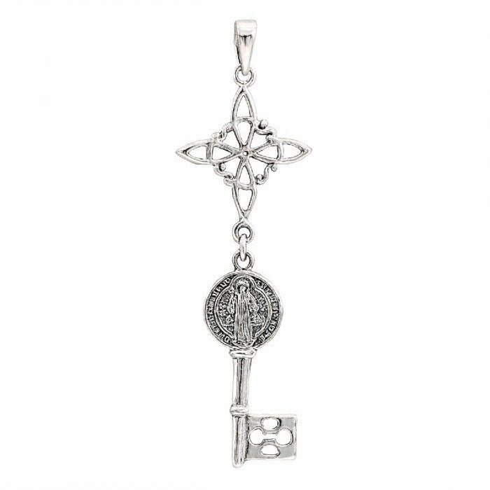 Colgante Protector Llave de San Benito & Nudo de Bruja S925 - Mystical Tienda