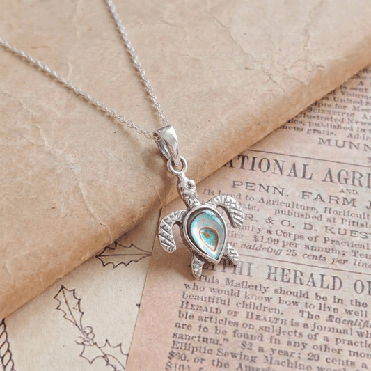 Colgante Tortuga con Abulón - Plata de Ley 925 - Mystical Tienda