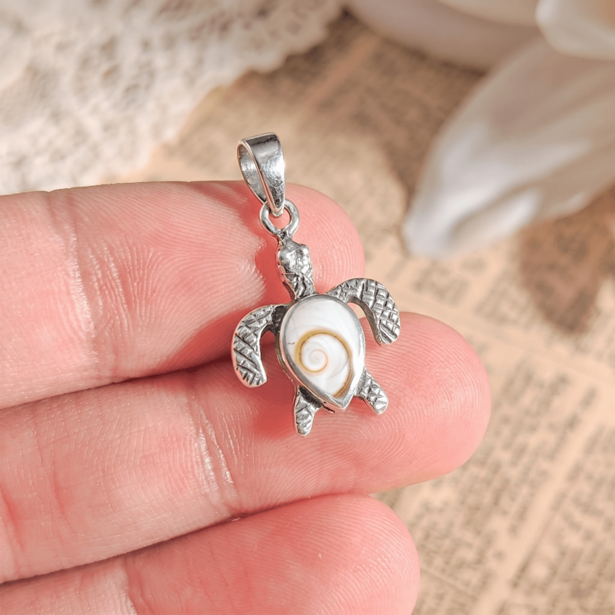 Colgante Tortuga con Ojo de Shiva - Plata de Ley 925 - Mystical Tienda