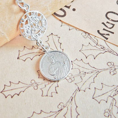 Colgante Triple Protector S925: Nudo de Bruja, Tetragramatón y San Judas Tadeo - Mystical Tienda