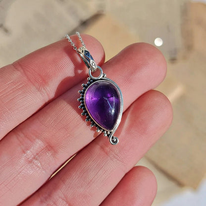 Colgante Varanasi Amatista y Plata de Ley 925 - Mystical Tienda