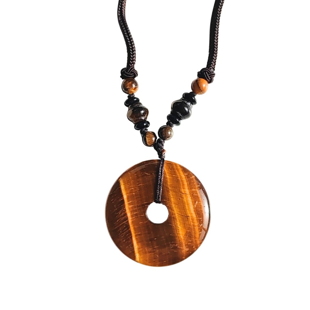 Collar Boho con Donut de Ojo de Tigre - Mystical Tienda