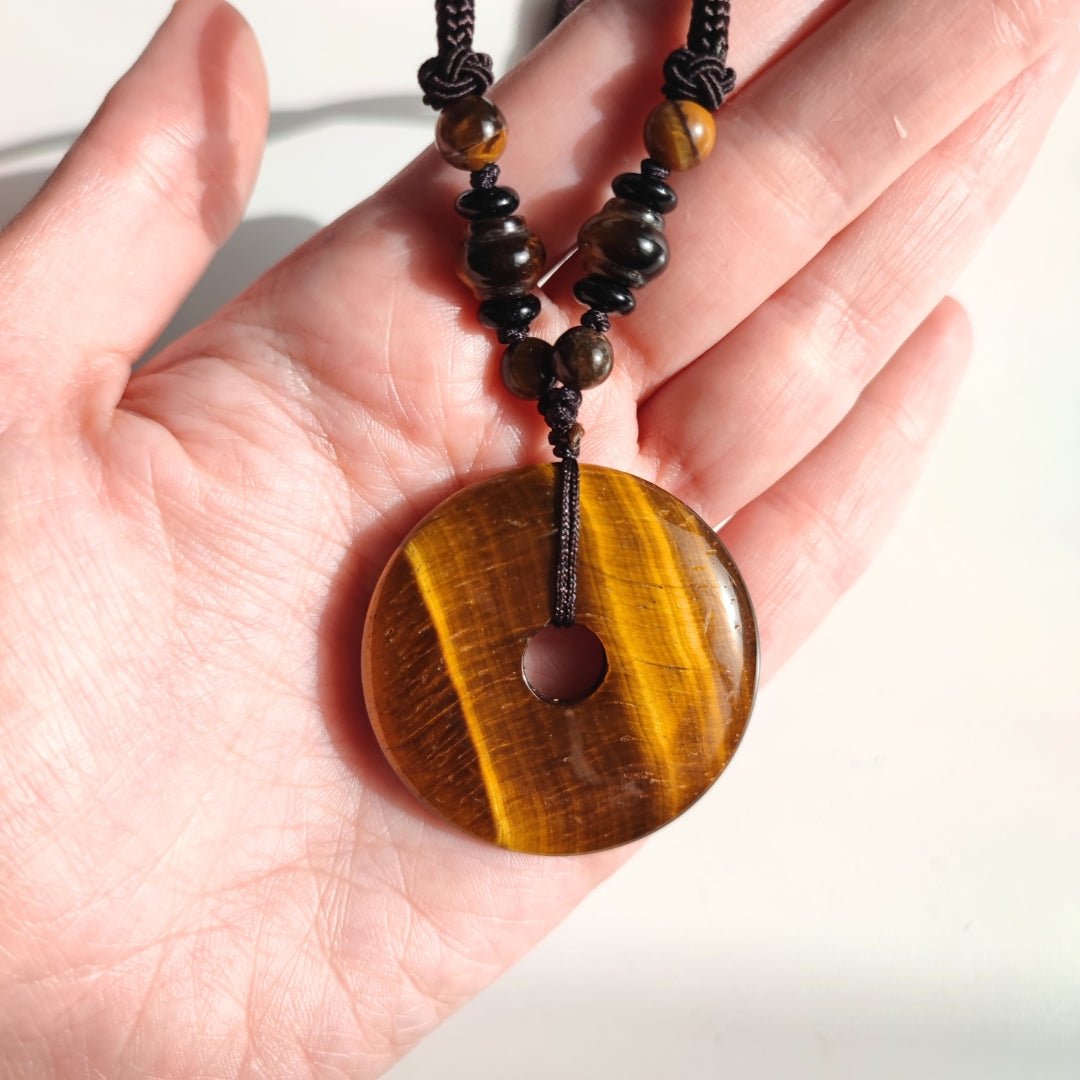 Collar Boho con Donut de Ojo de Tigre - Mystical Tienda