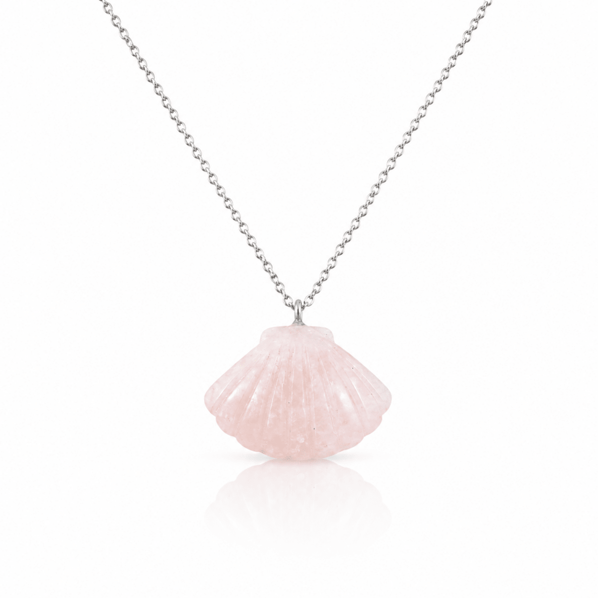 Collar Bóreas de Cuarzo Rosa - Acero Inox. - Mystical Tienda