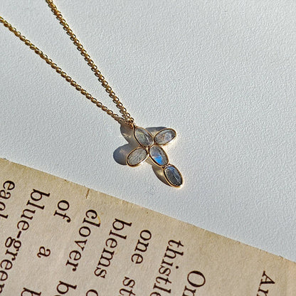 Collar Crux Labradorita - Plata de Ley 925 & Baño de Oro 18K - Mystical Tienda