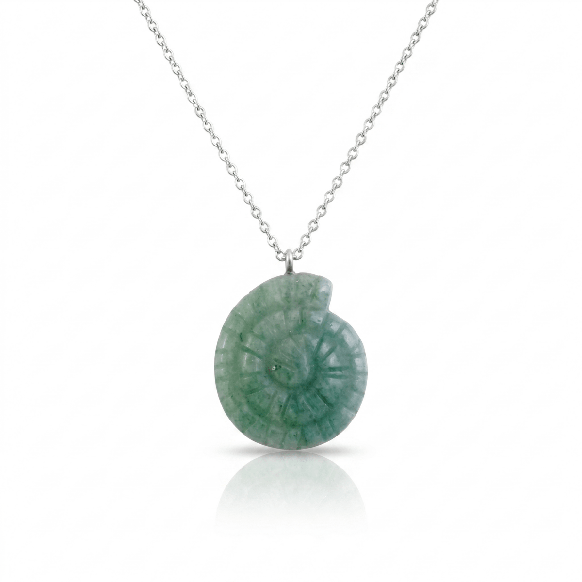Collar 'Nautilus' Aventurina Verde - Acero Inox - Mystical Tienda