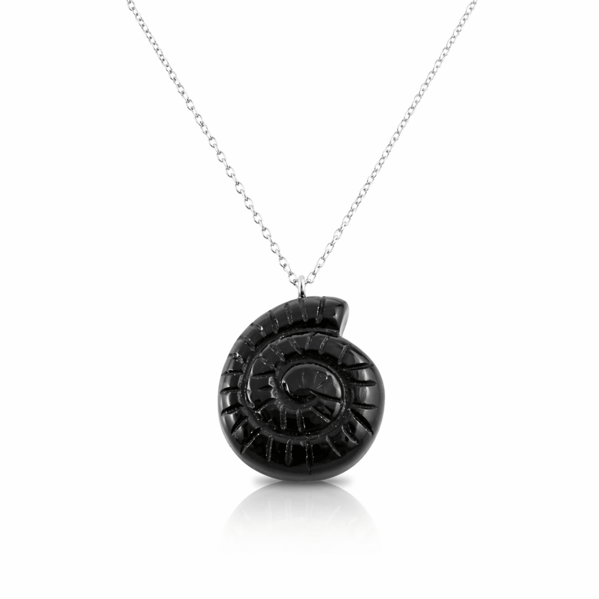 Collar 'Nautilus' Ónix - Acero Inox - Mystical Tienda