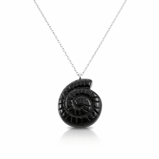 Collar 'Nautilus' Ónix - Acero Inox - Mystical Tienda