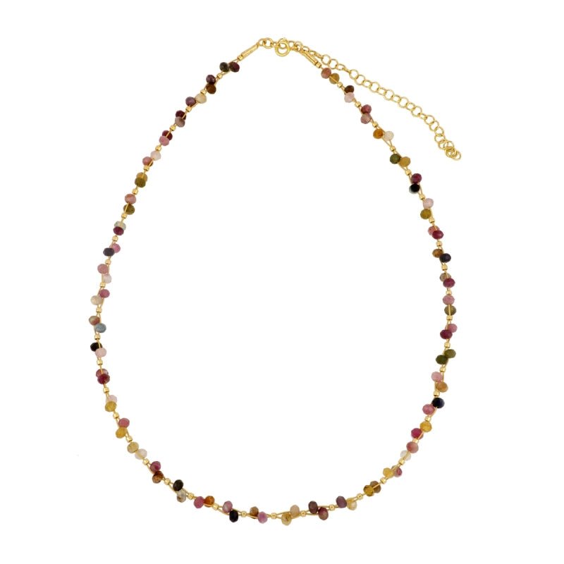 Collar 'Nicole' de Turmalina Multicolor - Gold - Mystical Tienda