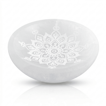 Cuenco de Selenita con Mandala - Mystical Tienda