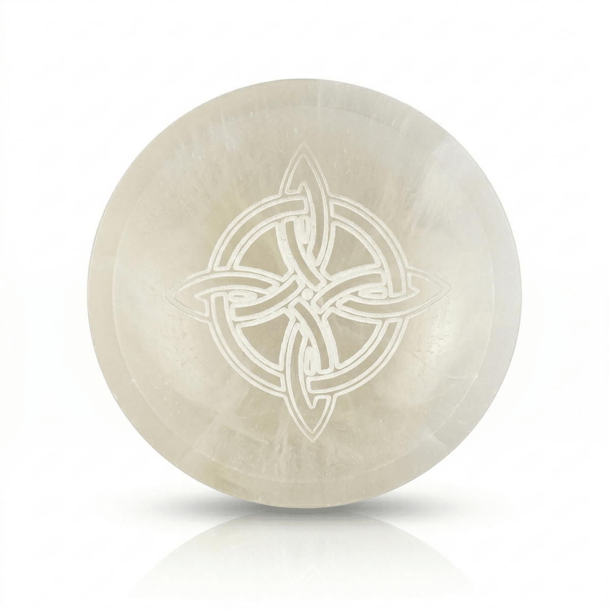 Cuenco de Selenita con Nudo de Bruja - Mystical Tienda