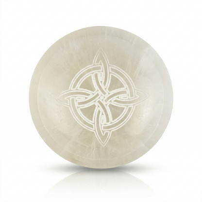 Cuenco de Selenita con Nudo de Bruja - Mystical Tienda