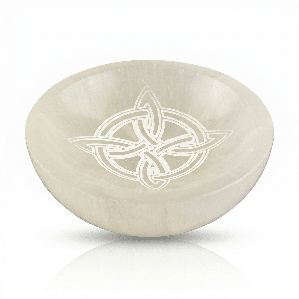 Cuenco de Selenita con Nudo de Bruja - Mystical Tienda