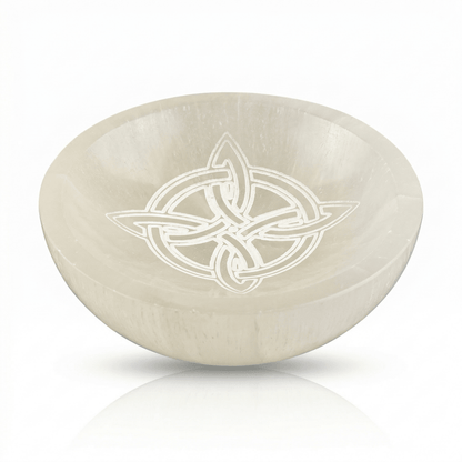 Cuenco de Selenita con Nudo de Bruja - Mystical Tienda