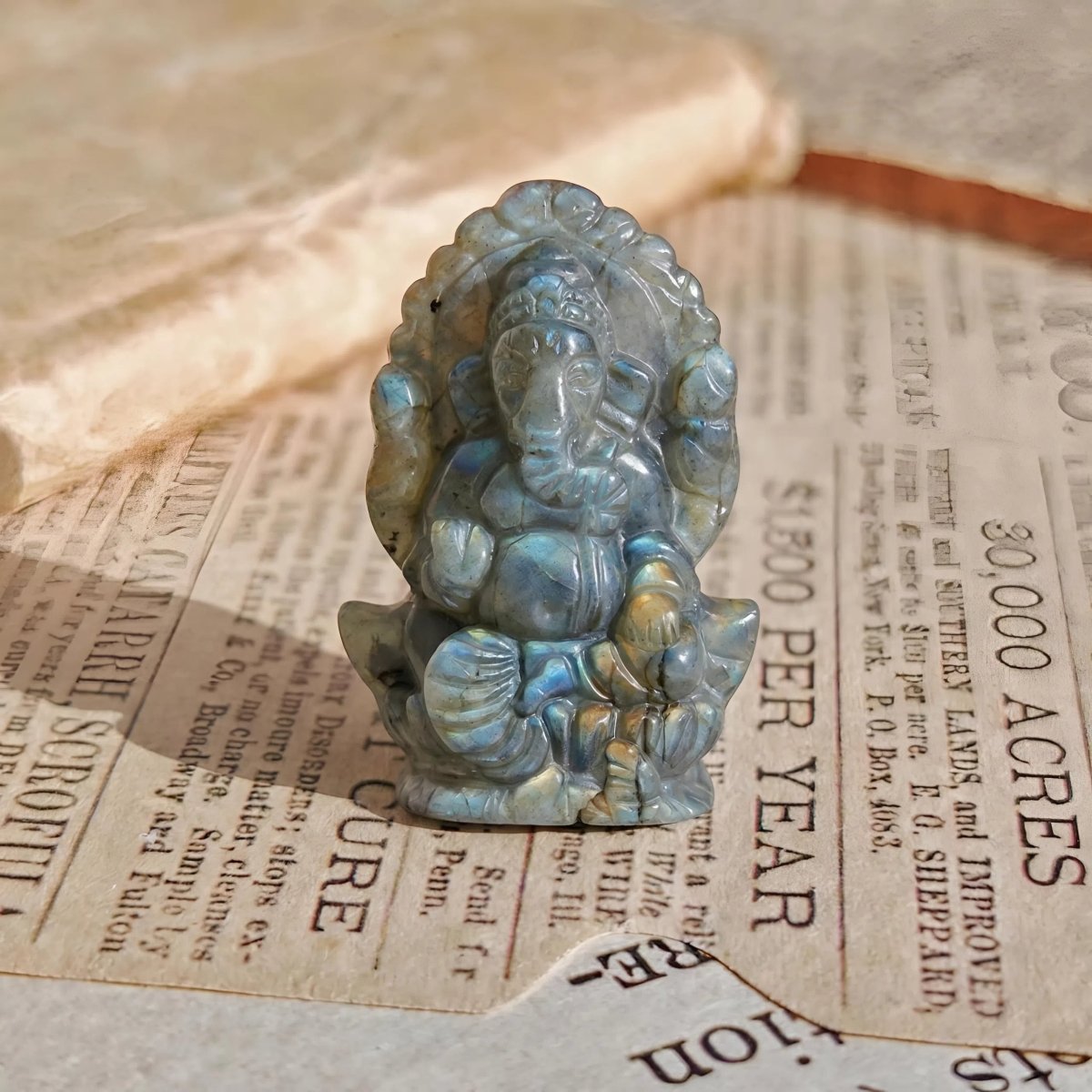 Ganesha en Labradorita - Abre caminos y Atrae abundancia - Mystical Tienda