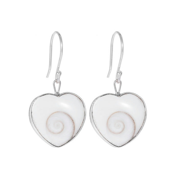 Pendientes Corazón Ojo de Shiva  - Plata de Ley 925