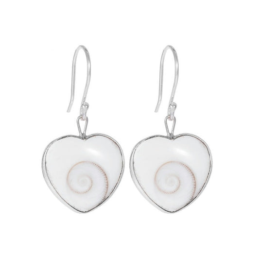 Pendientes Corazón Ojo de Shiva  - Plata de Ley 925