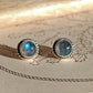 Pendientes Botón Labradorita y Plata de Ley 925 - Mystical Tienda