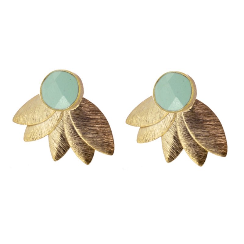 Pendientes 'Charlotte' de Calcedonia Aqua - Mystical Tienda