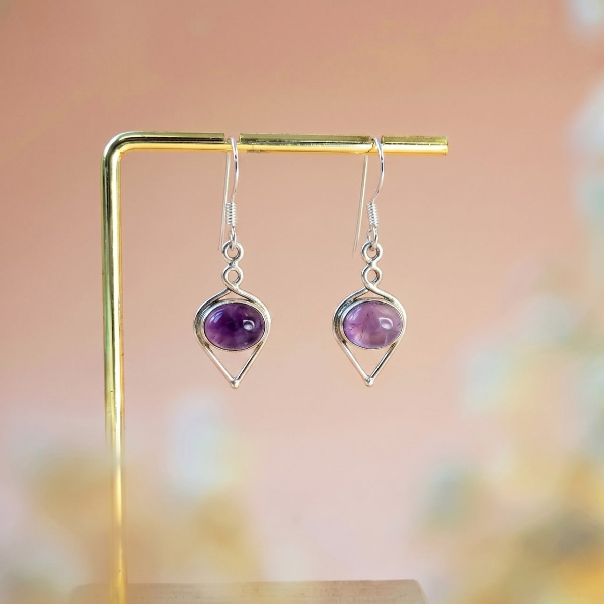 Pendientes Eleos de Amatista y Plata de Ley 925 - Mystical Tienda