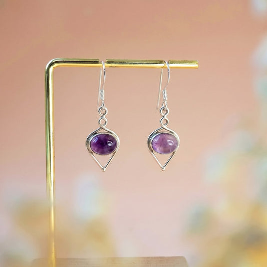 Pendientes Eleos de Amatista y Plata de Ley 925 - Mystical Tienda
