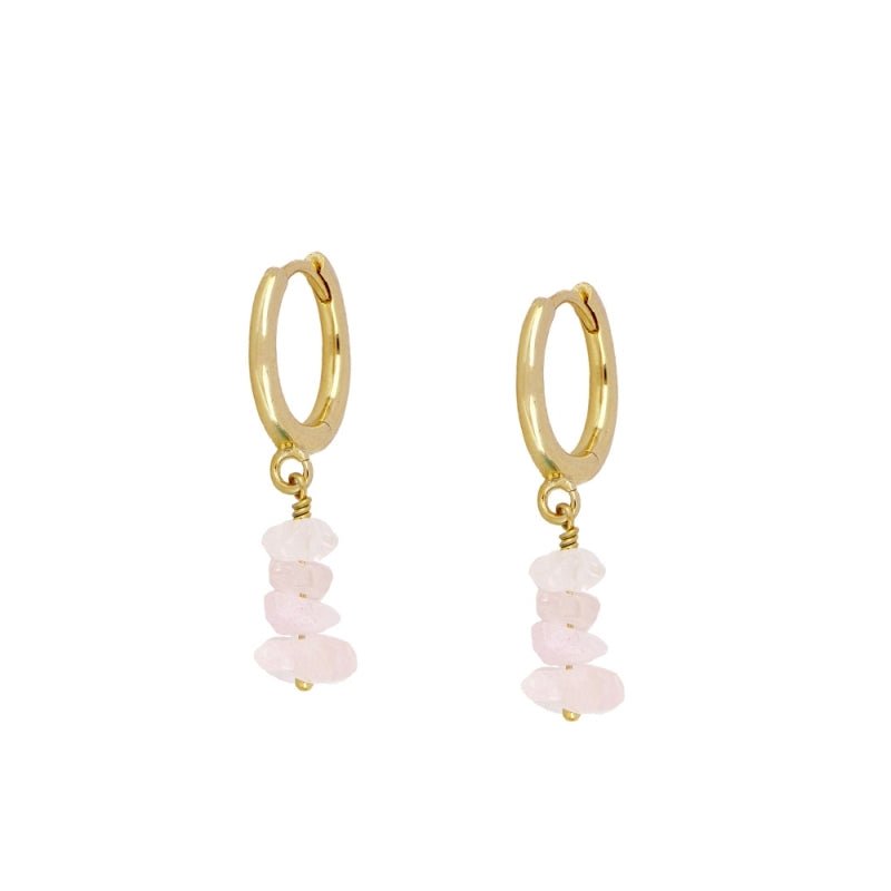 Pendientes 'Eloise' de Cuarzo Rosa - Mystical Tienda