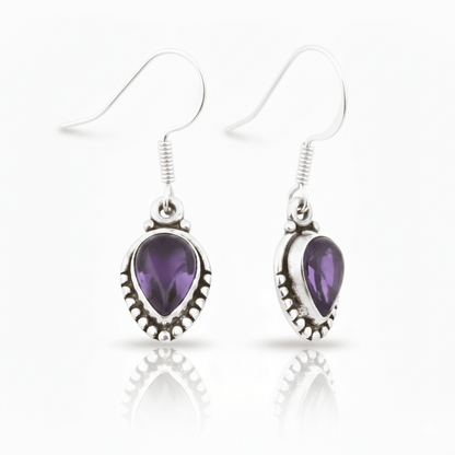 Pendientes 'Ishtar' de Amatista y Plata de Ley 925 - Mystical Tienda