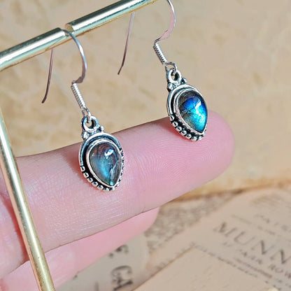 Pendientes Ishtar de Labradorita y Plata de Ley 925 - Mystical Tienda